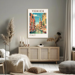 Venice Gondolas and Canals Artwork Travel Poster