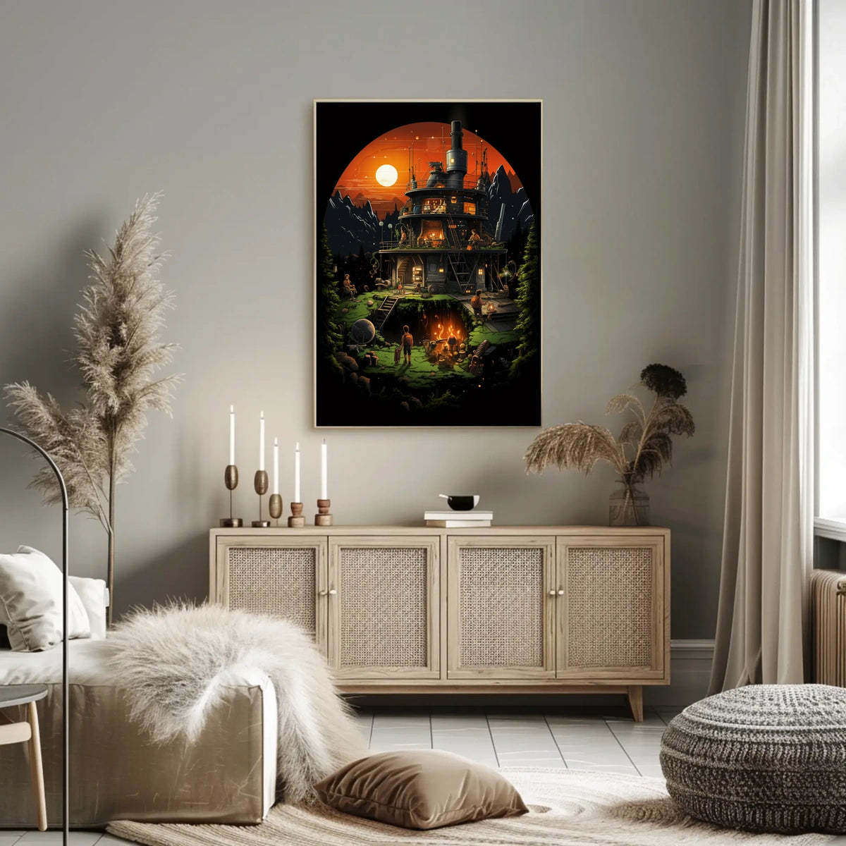 Futuristic Mountain Retreat Poster