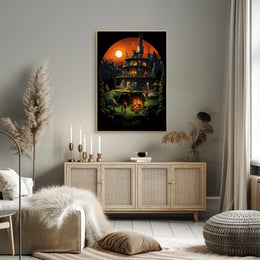 Futuristic Mountain Retreat Poster