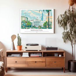 Washington D.C. Illustration Poster