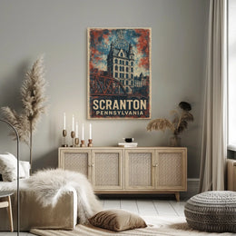 Scranton Electric City Vintage Heritage Art Nouveau Poster