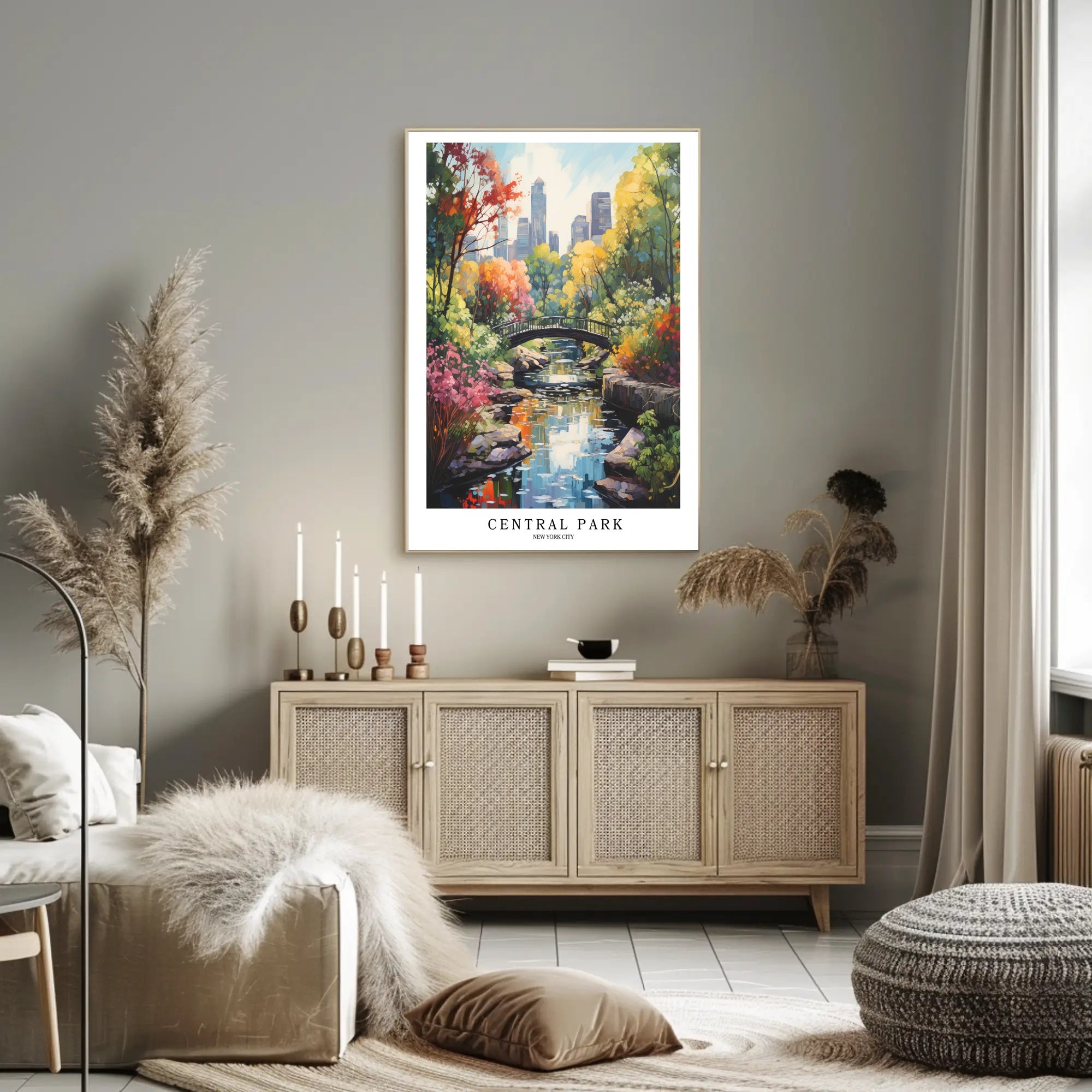 Central Park in Autumn, New York Cityscape Urban or Cityscape Poster PosterGoat
