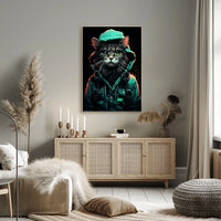 Anthropomorphic Cat Poster: Urban Fantasy Art Print