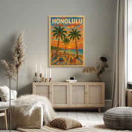 Honolulu Island Christmas Poster