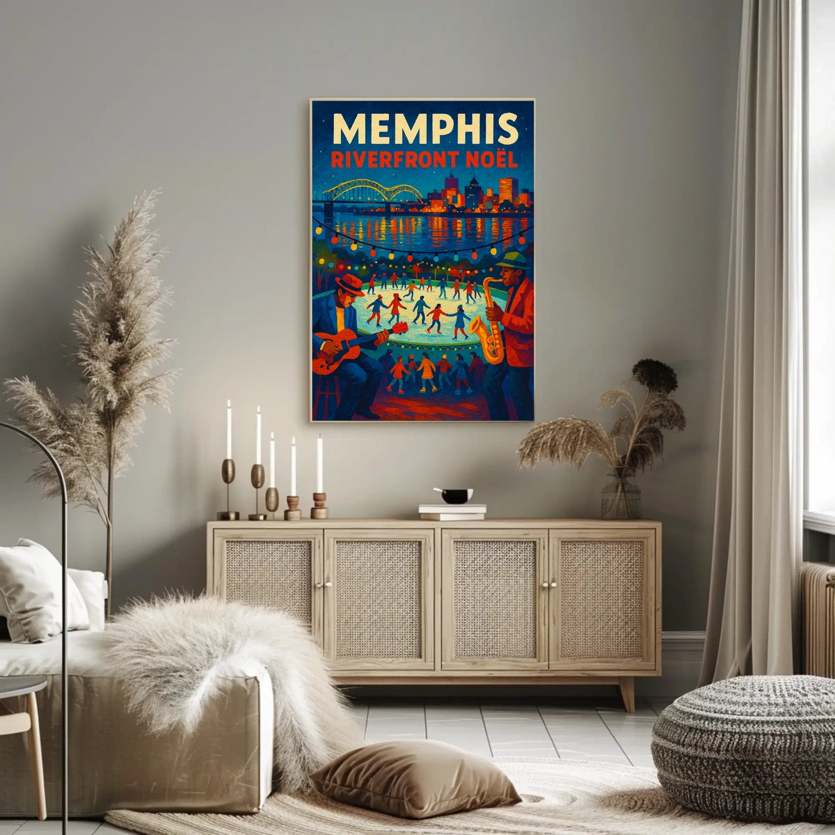 Memphis Riverfront Noël Poster