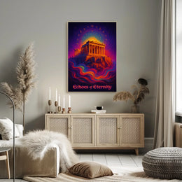 Echoes of Eternity: Surreal Greek Temple Poster