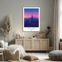 New York City Twilight Skyline Urban or Cityscape Poster