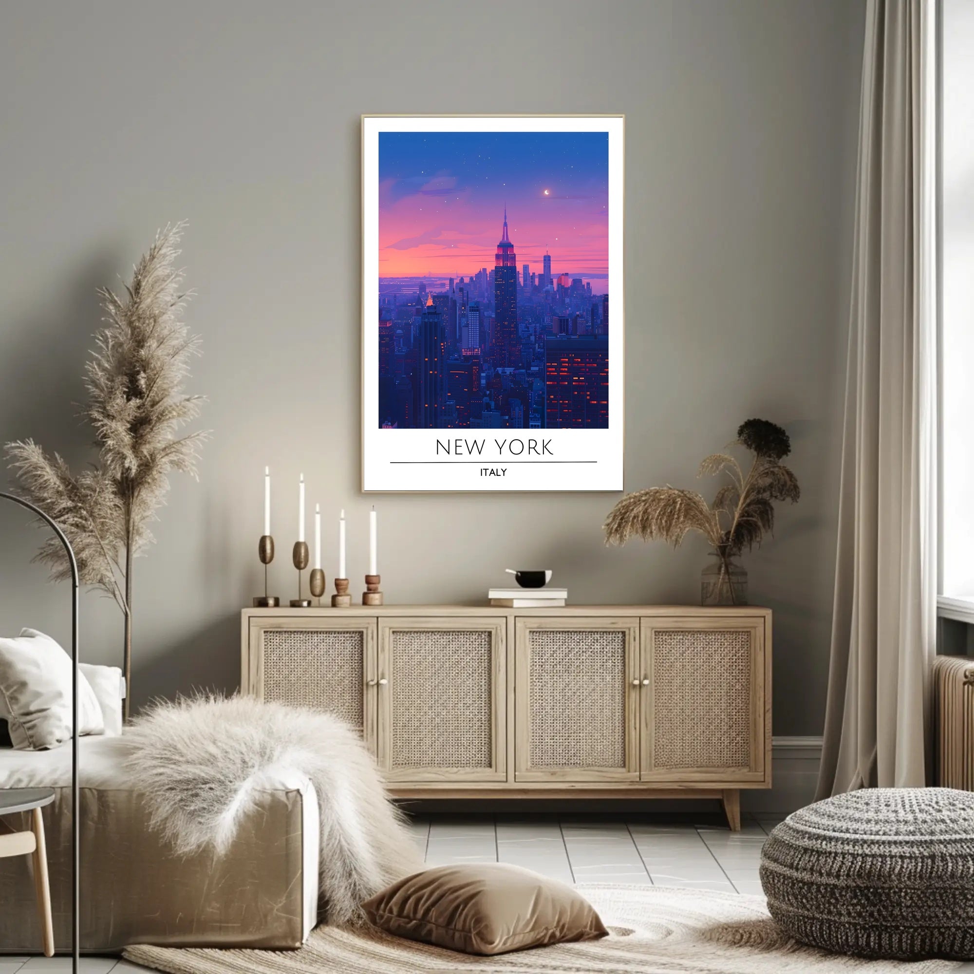 New York City Twilight Skyline Urban or Cityscape Poster