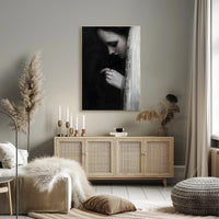 Veiled Elegance: Gothic Romantic Artistic Portrait Poster PosterGoat