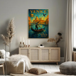 Venice Poster Floating City Revealed Romantic Travel Art