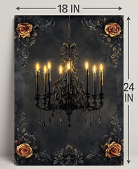 Elegant Chandelier And Roses Poster