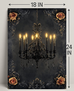 Elegant Chandelier And Roses Poster