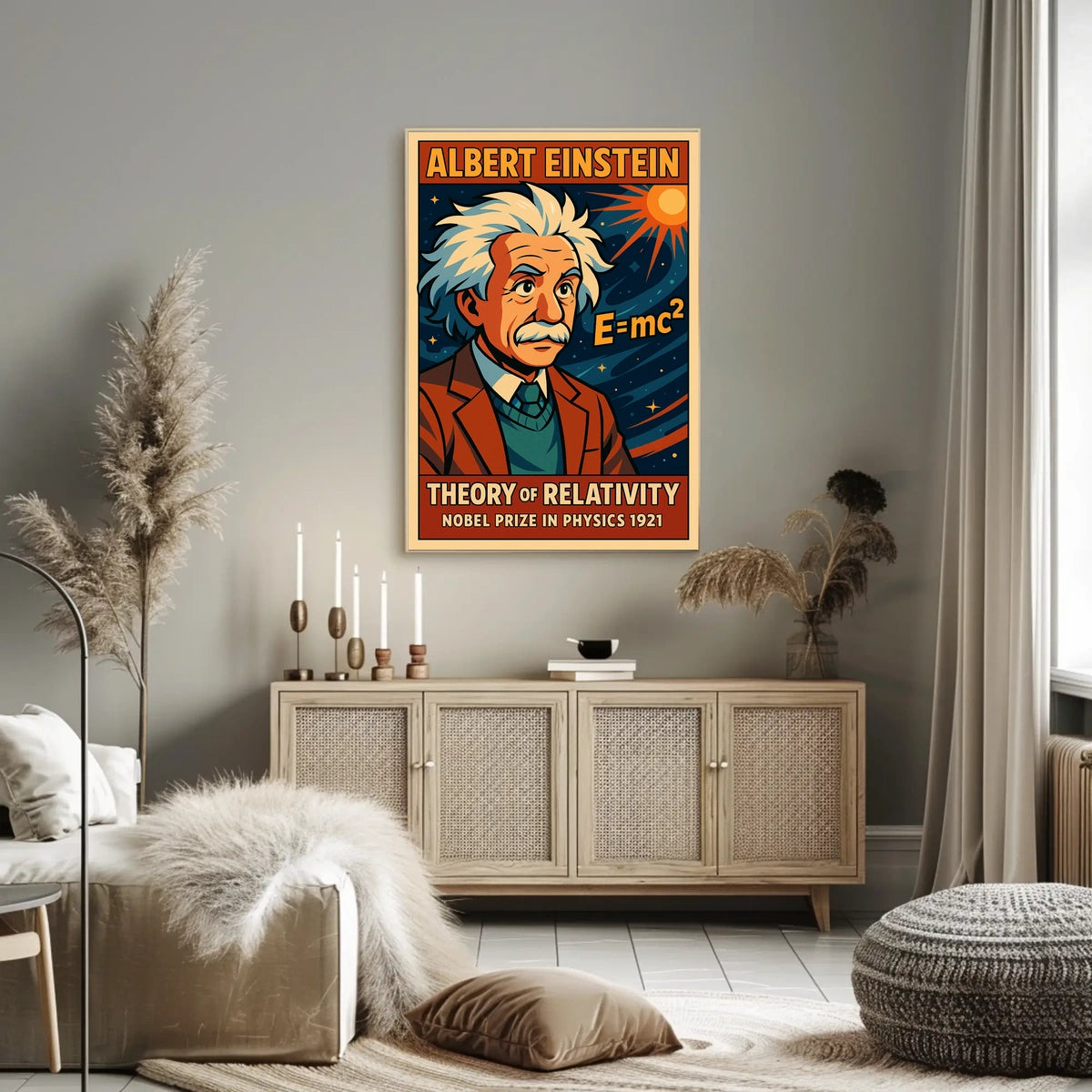Einstein Relativity Theory Educational Vintage Science Gallery Quality Classic Intellectual Decor Poster
