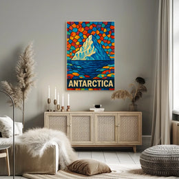 Antarctica A Vibrant Mosaic Poster