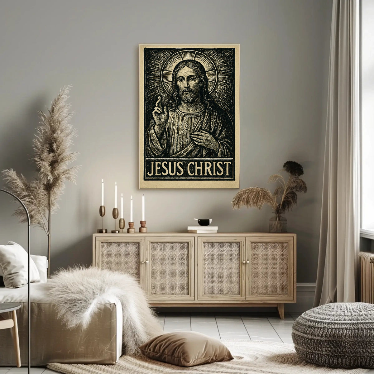 Jesus Christ Iconic Religious Figure Poster
