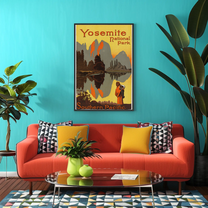 Yosemite National Park 1921 Vintage Travel Art Print Poster