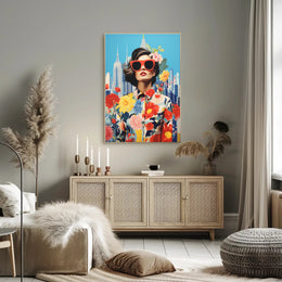 Vibrant Urban Fashion Cityscape Poster Modern Wall Art