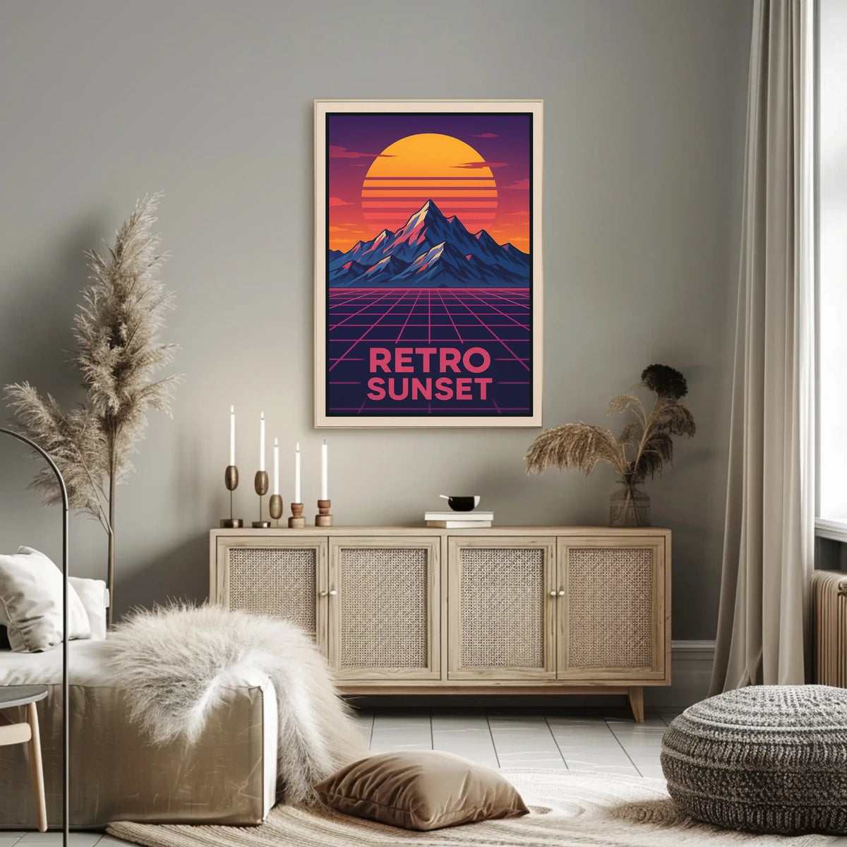 Retro Sunset Retro-Futuristic Pop Culture Poster
