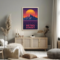 Retro Sunset Retro-Futuristic Pop Culture Poster