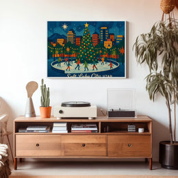 Holiday Skating Salt Lake City Festive Impressionism Poster