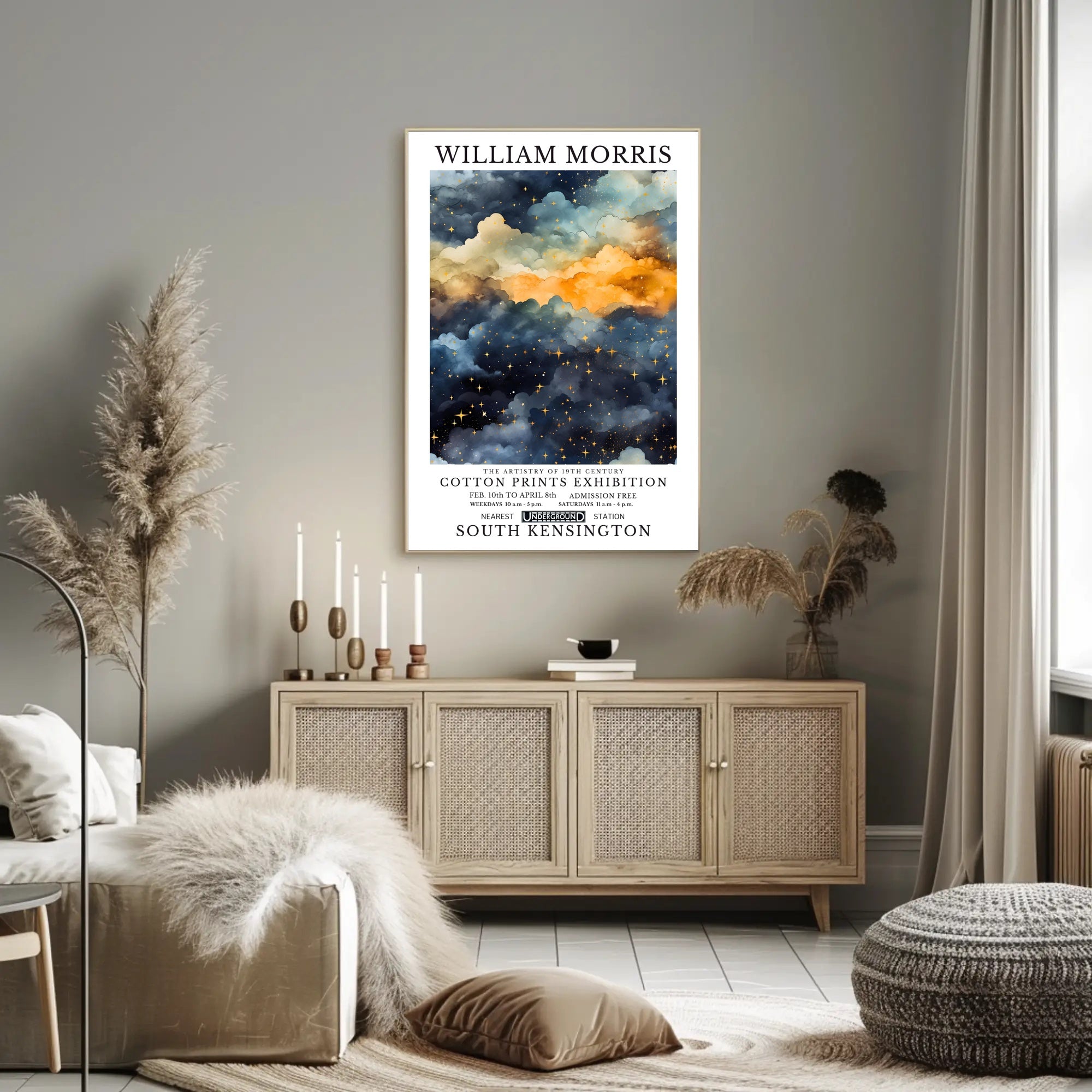William Morris Cotton Prints Exhibition Poster