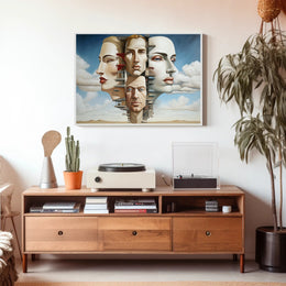 Surreal Faces Architecture Futuristic Sci-Fi Poster