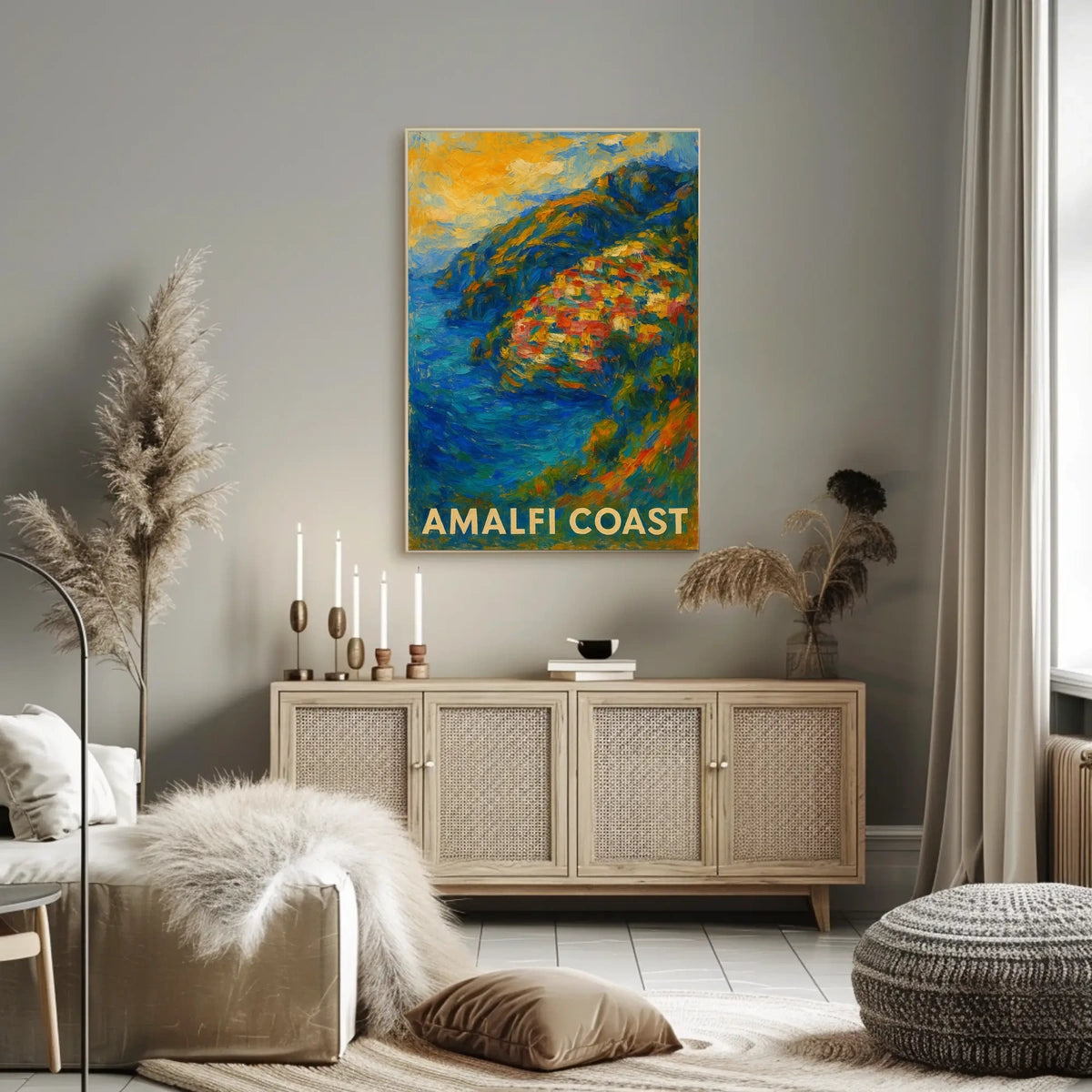 Amalfi Coast Poster Wall Art Coastal Decor Travel Lovers
