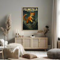 Felinezilla The Cat Kaiju Poster PosterGoat