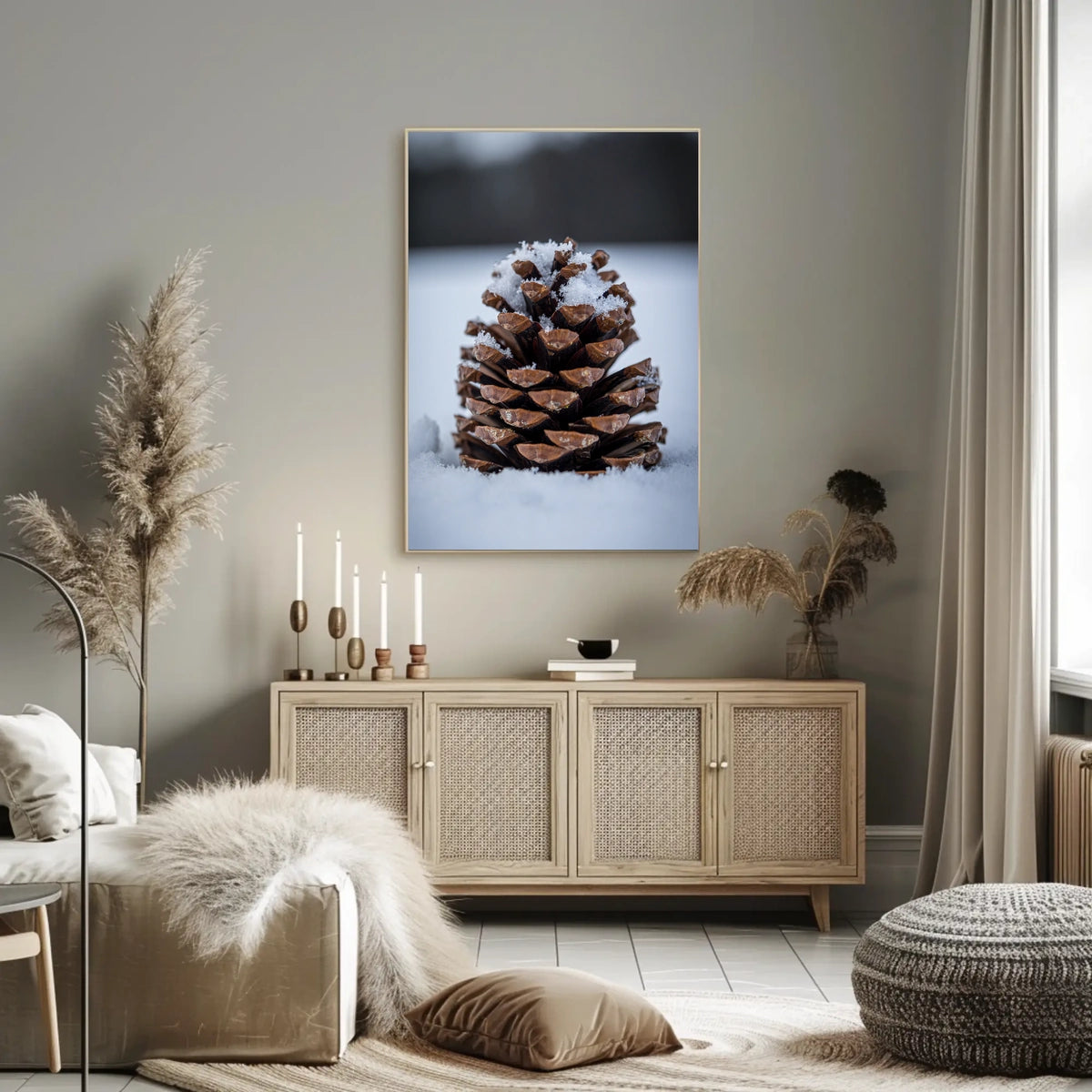 Winter Pinecone Poster