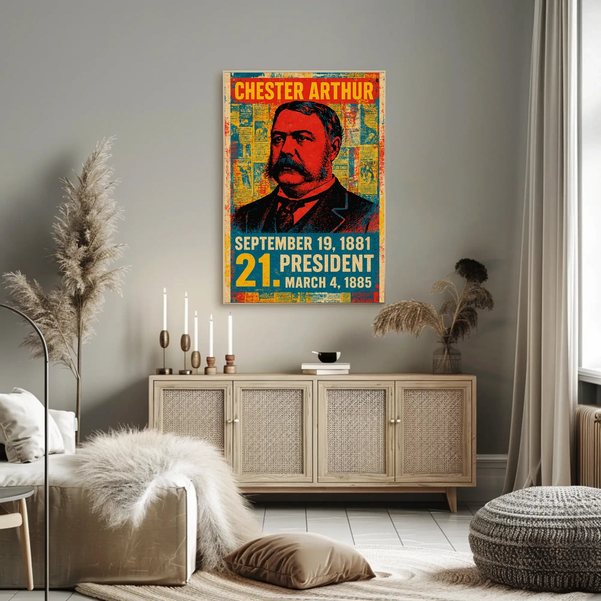 Chester A. Arthur 21st President of the United States Street Art Mashup Poster
