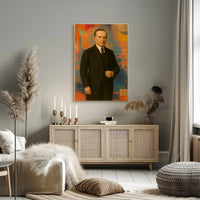 Calvin Coolidge Portrait Abstract Artistic Pop Culture Poster