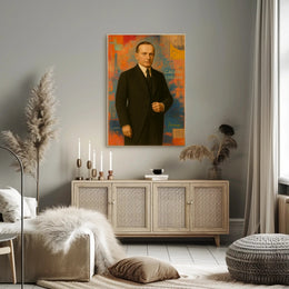 Calvin Coolidge Portrait Abstract Artistic Pop Culture Poster