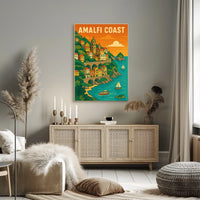 Amalfi Coast Poster 18x24 Scenic Wall Art Print Gift Idea