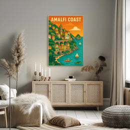 Amalfi Coast Poster 18x24 Scenic Wall Art Print Gift Idea