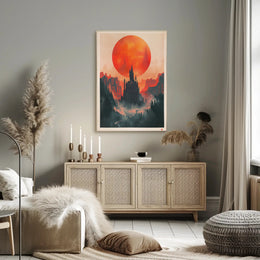 Castle Under the Red Sun Poster PosterGoat