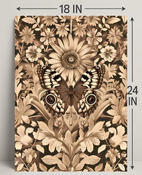 Butterfly and Floral Vintage Artwork Artistic Poster