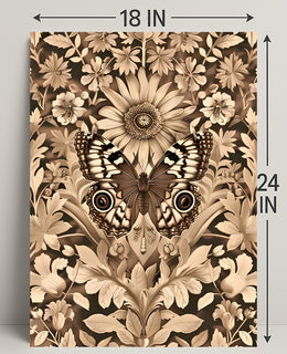 Butterfly and Floral Vintage Artwork Artistic Poster