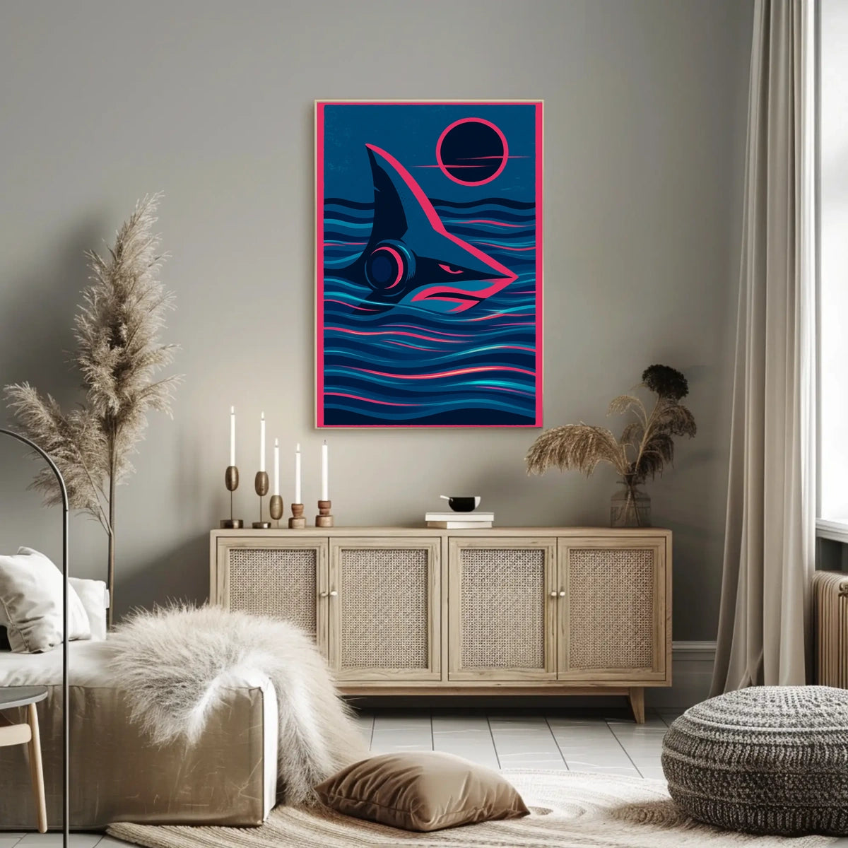 Shark In The Waves Poster