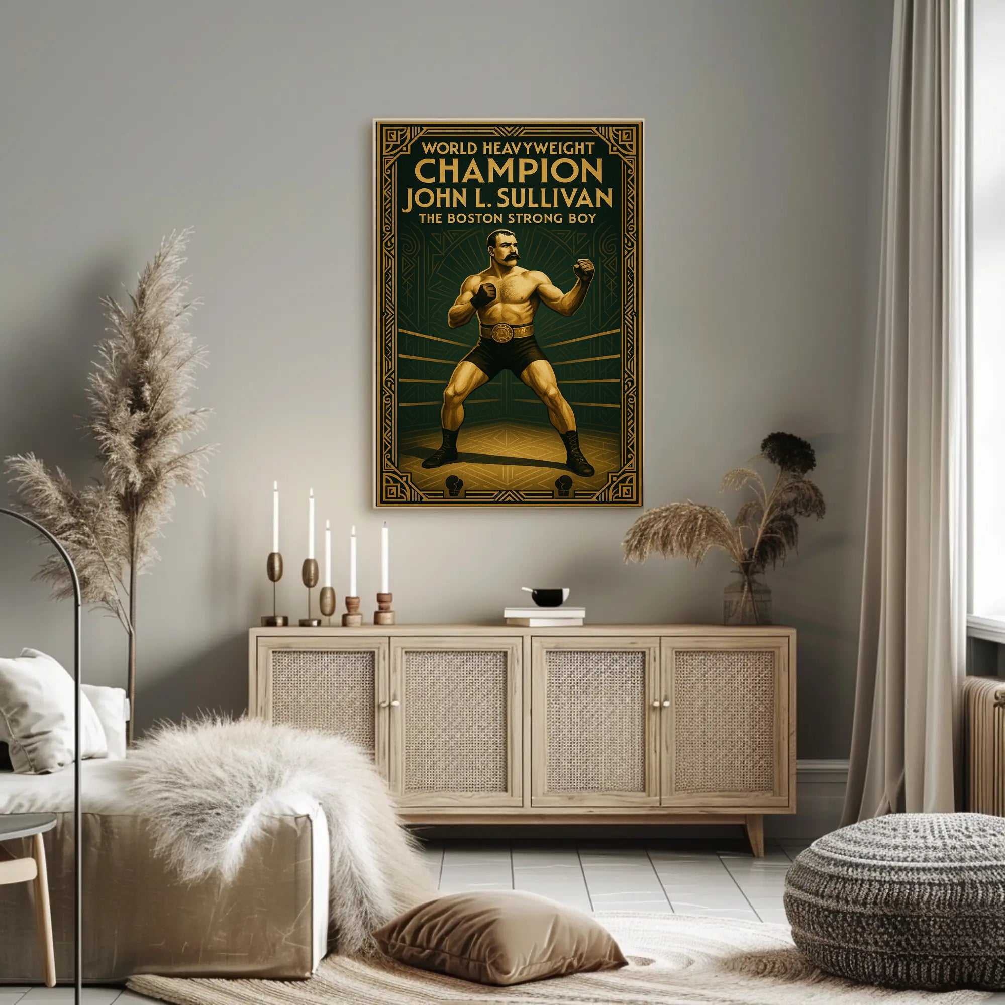 John L. Sullivan The Boston Strong Boy Poster PosterGoat