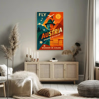 Austria Retro Travel Art with Vibrant Cultural Heritage Poster PosterGoat