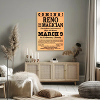 Vintage Magic Show Poster: Reno Performance Historical Poster