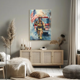 smiling firefighter Poster