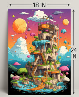 Fantasy Tower In A Dreamscape Poster PosterGoat