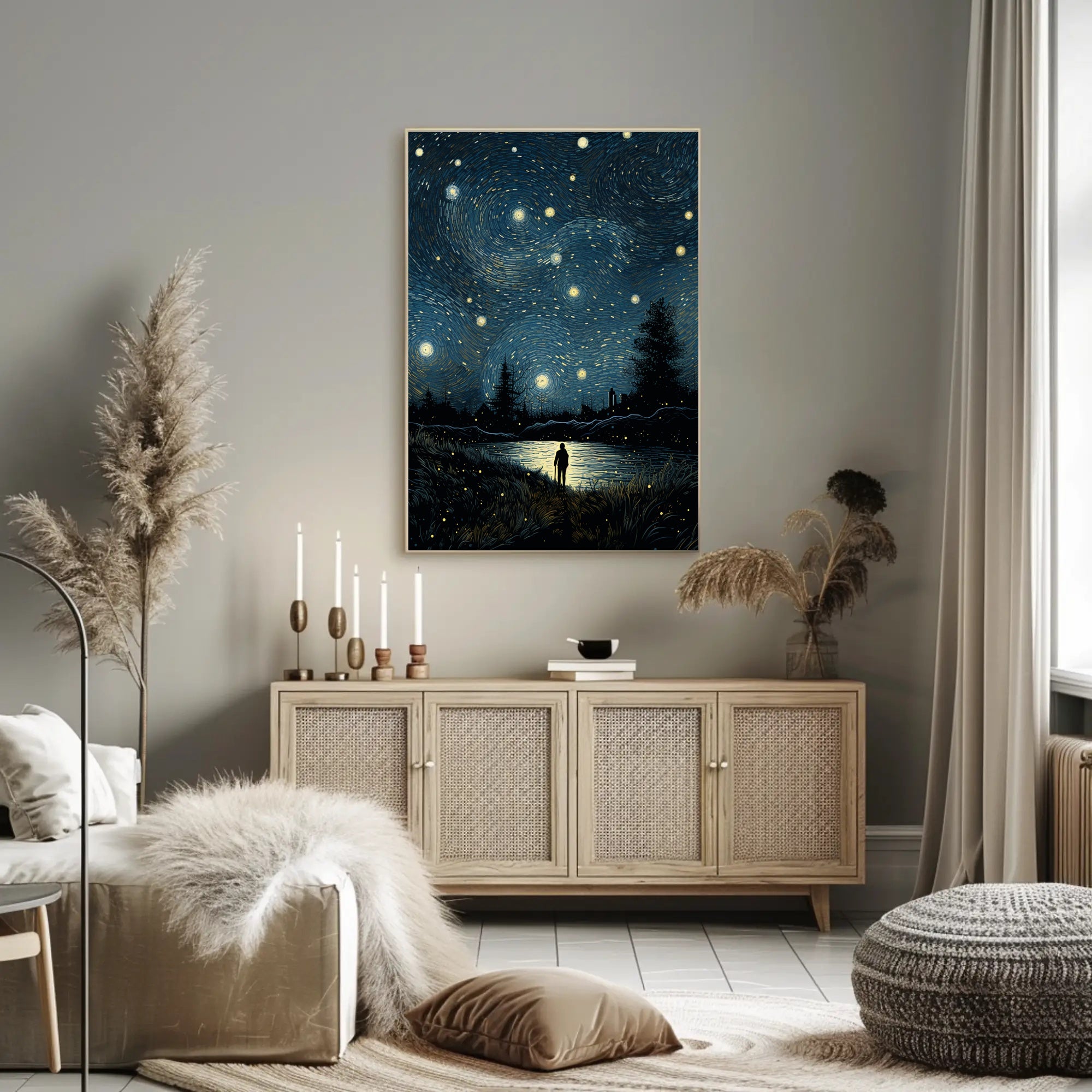 Starry Night Reflections Poster PosterGoat