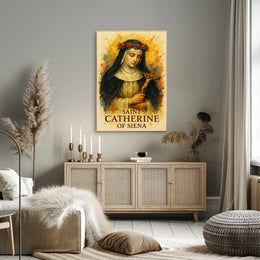 Saint Catherine of Siena In Heritage-Inspired Cultural Poster