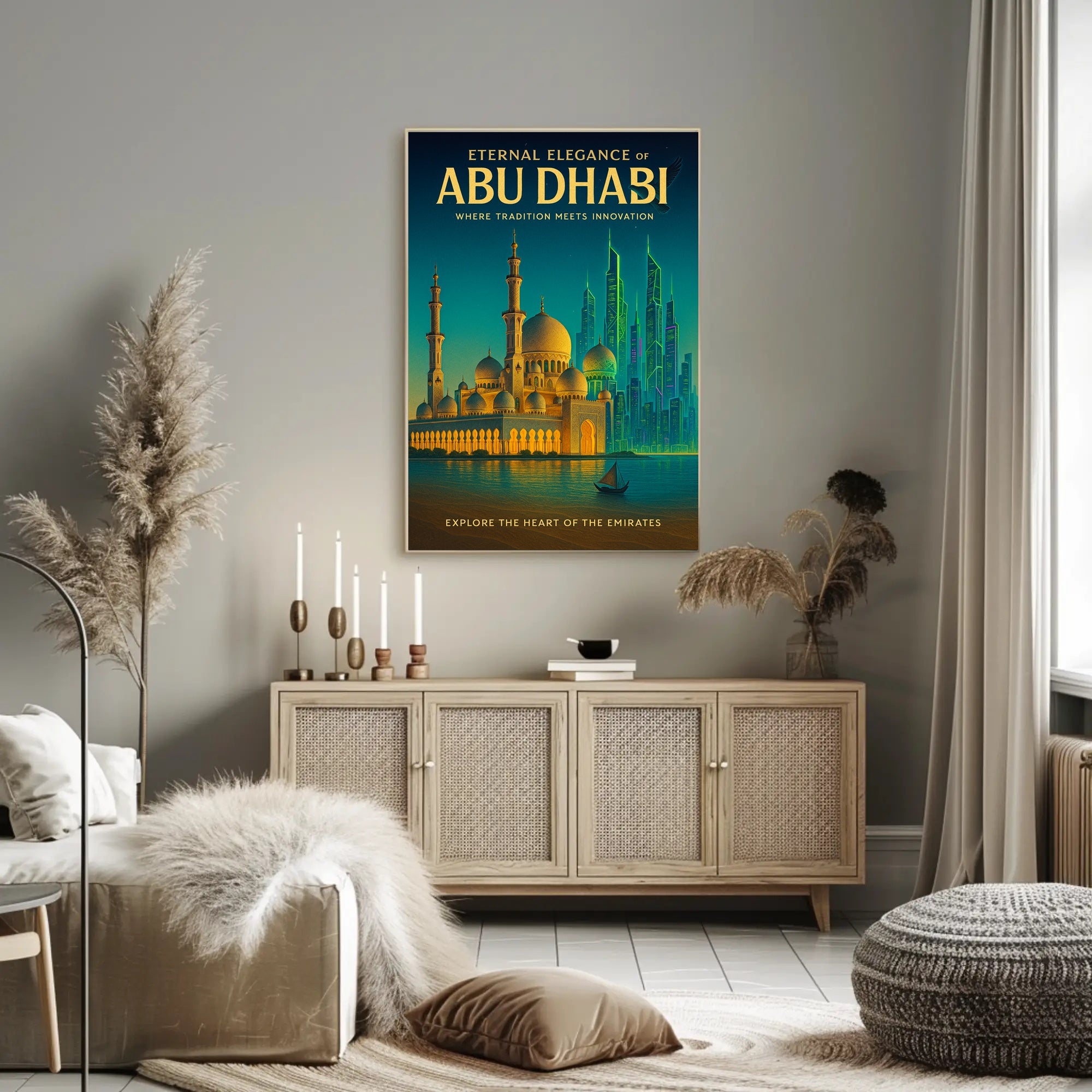 Abu Dhabi Elegance: Eternal Innovation Cityscape Travel Poster