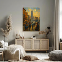 NYC Skyline Poster City Of Dreams Sunset Glow For City Folk