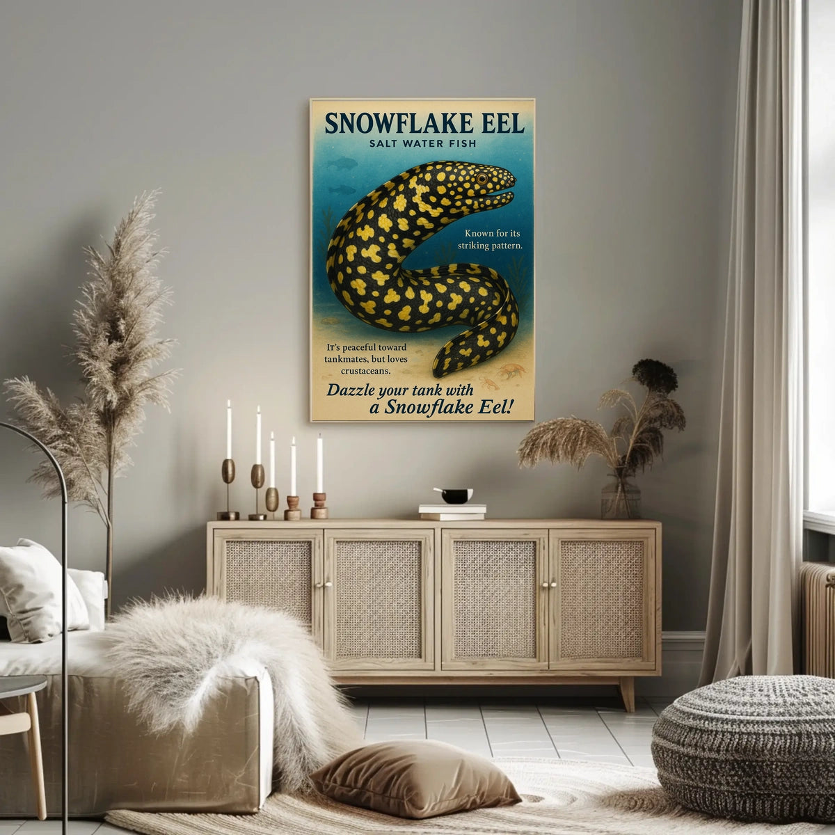 Snowflake Eel Saltwater Fish Poster