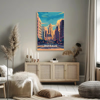 Buffalo Art Deco Urban Cityscape Poster Modern Wall Art