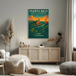 Puerto Rico Sunset Travel Poster